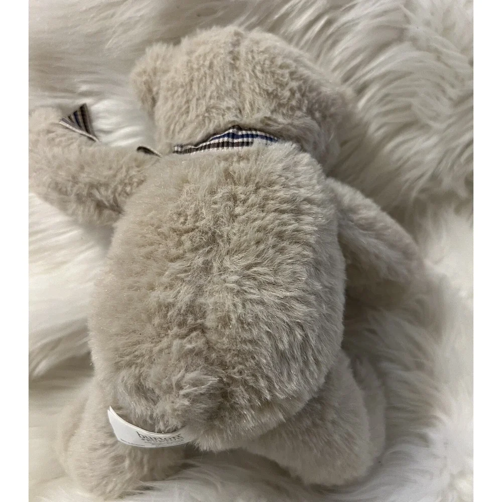 Burton + Burton Grey‎ Teddy Bear Plush Baby Soft Checked Bow Stuffed Animal 10